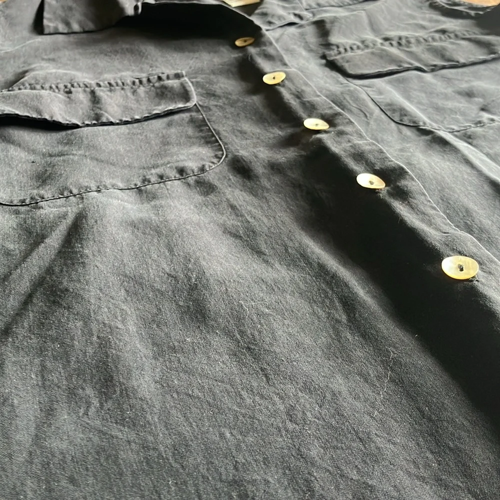 Vintage Silk Button down vest sleeveless top - Picture 5 of 7